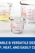 Anchor Hocking Glass Measuring Cups, 4 Piece Set - 5 oz, 1 - Cup, 2 - Cup, 4 - Cup - with | Sold by Uncle Wiener's Wholesale