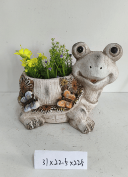 Animal Garden Flower Planter Pots – Cow, Hen, Owl, Tortoise, Frog, Pig – Outdoor Decorative Planters - with 12.7" × 8.9" × 8.9" | Sold by Uncle Wiener's Wholesale