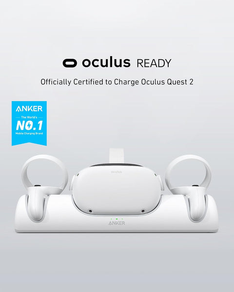 Anker Charging Dock for Oculus Quest 2, Oculus Certified Charging Station Stand Set, Headset Display Holder and Controller Mount Station with 2 Rechargeable Batteries, USB - C Charger and Cable - with | Sold by Uncle Wiener's Wholesale