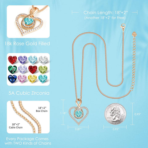 Anniversary Wedding Gift For Her Birthday Necklaces For Wife From Husband Valentines Day Gifts For Her Jewelry For Women Gifts For Christmas Mothers Day Gifts For Wife Birthday Gift Ideas For Girlfriend I Love You Necklaces Birthstone Heart Infinity - with | Sold by Uncle Wiener's Wholesale