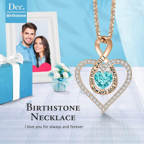 Anniversary Wedding Gift For Her Birthday Necklaces For Wife From Husband Valentines Day Gifts For Her Jewelry For Women Gifts For Christmas Mothers Day Gifts For Wife Birthday Gift Ideas For Girlfriend I Love You Necklaces Birthstone Heart Infinity - with | Sold by Uncle Wiener's Wholesale