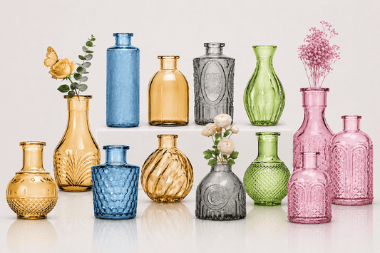 Anquephd Mini Glass Bud Vases Set of Vintage Flower Vases for Wedding Centerpieces, Table Décor & Home Decoration - Home decor with 12 pcs | Sold by Uncle Wiener's Wholesale