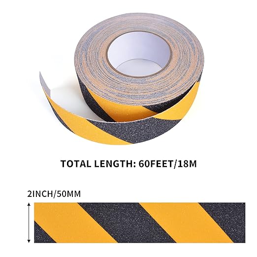 Anti - Slip Tape 2" x 60 FT – High - Visibility Yellow & Black Safety Tape LXPT101D - with | Sold by Uncle Wiener's Wholesale