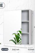 White wall-mounted aluminum bathroom mirror cabinet with shelves and towel holder – ANTIS’S HOME