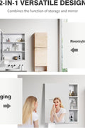 White wall-mounted aluminum bathroom mirror cabinet with shelves and towel holder – ANTIS’S HOME