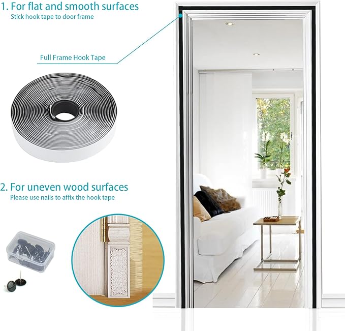 Apalus Classic Magnetic Screen Door – 33" x 83" Heavy-Duty Self-Sealing Mesh Door - Home products with | Sold by Uncle Wiener's Wholesale