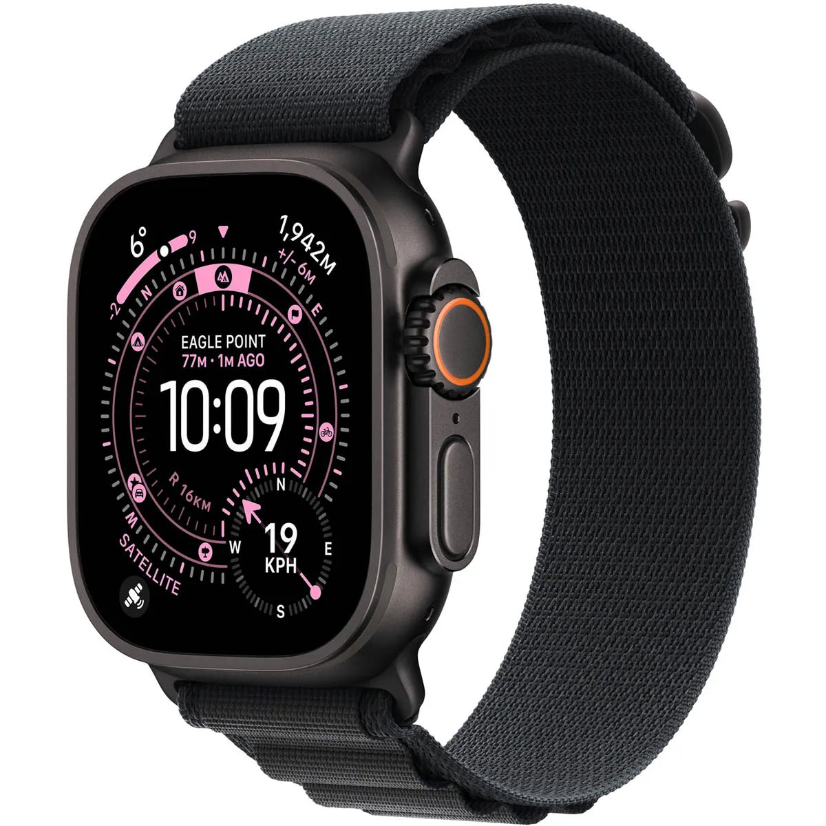Apple Watch Ultra 3 GPS + Cellular 49mm – Black Titanium Case with Black Alpine Loop, Large