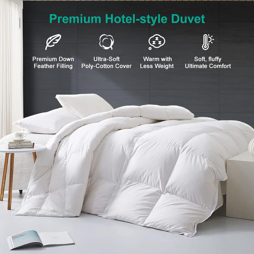 APSMILE Down Duvet , Hotel Collection Duvet with Goose Down and Goose Feathers - with California King | Sold by Uncle Wiener's Wholesale