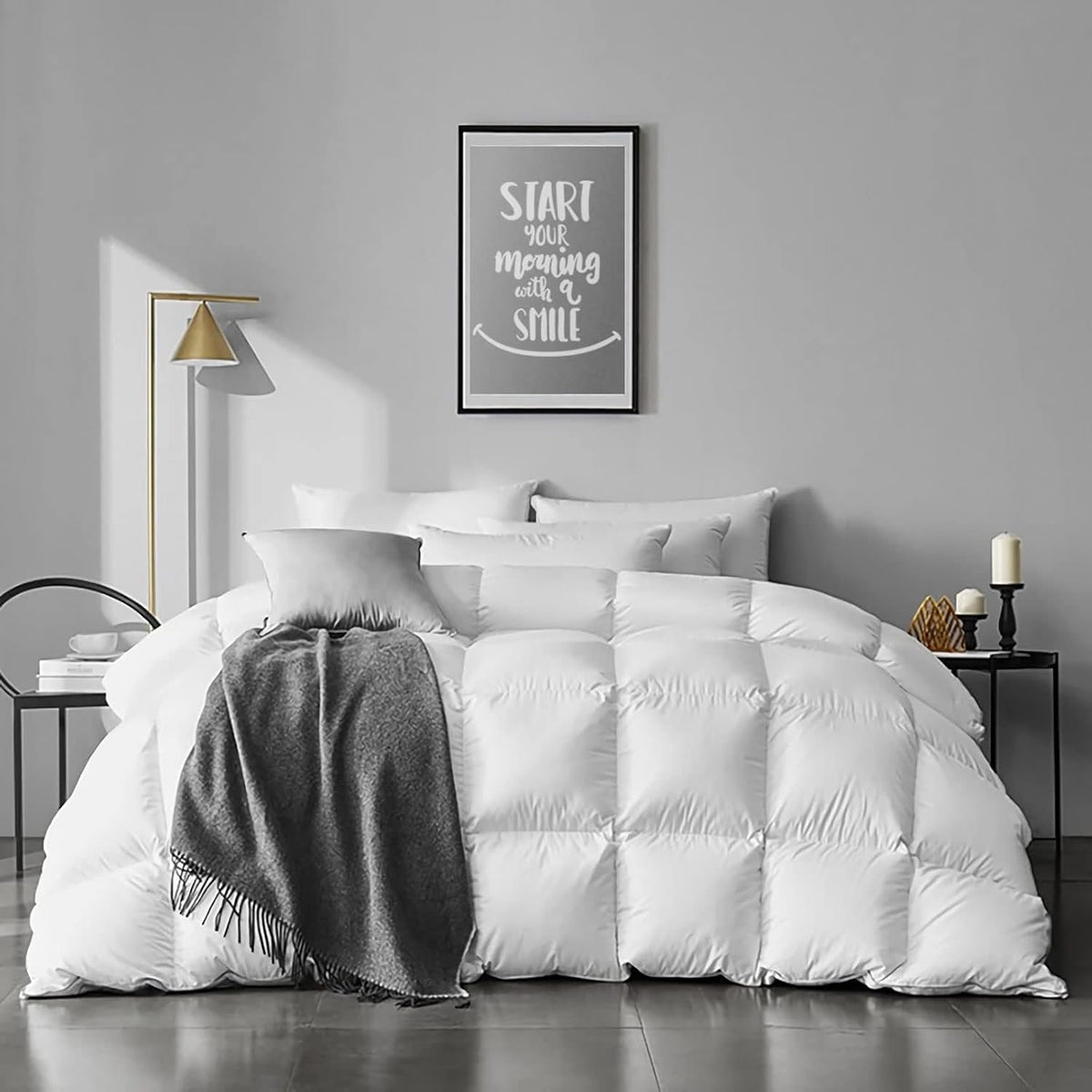 APSMILE Organic Cotton Feather Down Comforter Insert - with King | Sold by Uncle Wiener's Wholesale
