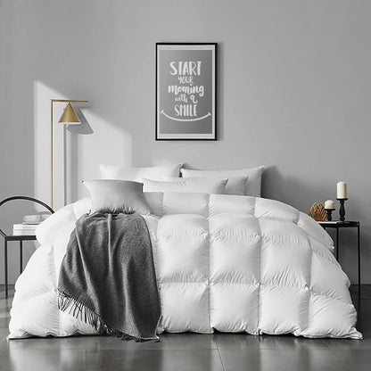 APSMILE Organic Cotton Feather Down Comforter Insert - with King | Sold by Uncle Wiener's Wholesale