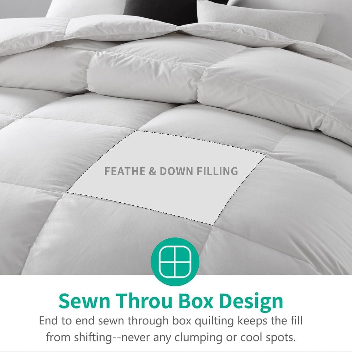 APSMILE Organic Cotton Feather Down Comforter Insert - with King | Sold by Uncle Wiener's Wholesale