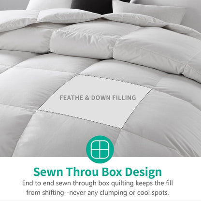 APSMILE Organic Cotton Feather Down Comforter Insert - with King | Sold by Uncle Wiener's Wholesale