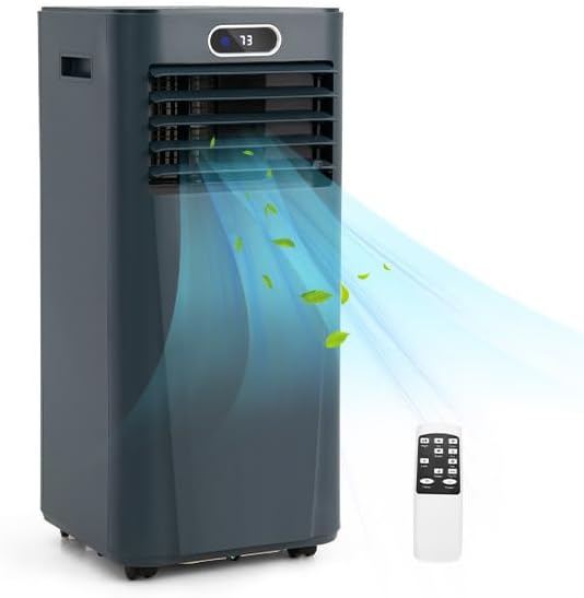 ARLIME Air Conditioner Portable, 8000 BTU Cools up to 350 sq. ft, Portable AC Unit with Fan & Dehumidifier, 2 Speed, Child Lock, 24H Timer, LED Display, Air Cooler for Living Room, Bedroom, Office - with Dark Blue | Sold by Uncle Wiener's Wholesale