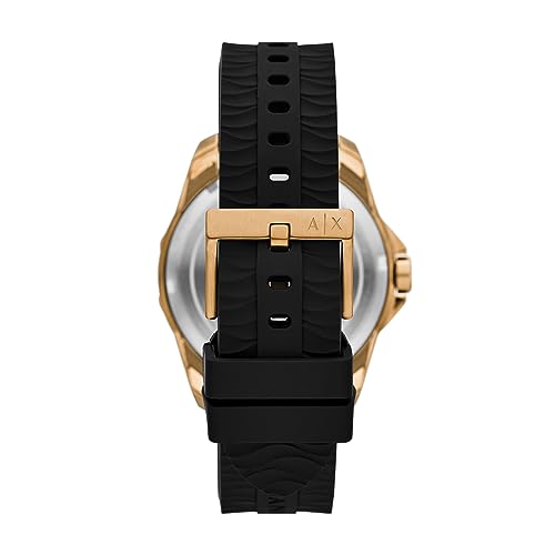 Armani Exchange Men's Armani Exchange Three - Hand Date Black Silicone Watch - with black | Sold by Uncle Wiener's Wholesale