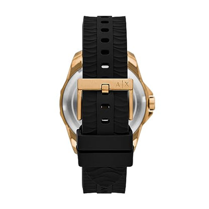 Armani Exchange Men's Armani Exchange Three - Hand Date Black Silicone Watch - with black | Sold by Uncle Wiener's Wholesale