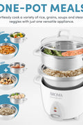 Aroma Housewares 14 - Cup (Cooked) / 3Qt. Select Stainless Pot - Style Rice Cooker, & Food Steamer, One - Touch Operation, Automatic Keep Warm Mode, White (ARC - 757 - 1SG) - with | Sold by Uncle Wiener's Wholesale