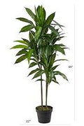 Artificial Dracaena Silk Plant – 48" Lifelike Indoor Tree for Home & Office Décor | SKU: DRA048 - with | Sold by Uncle Wiener's Wholesale