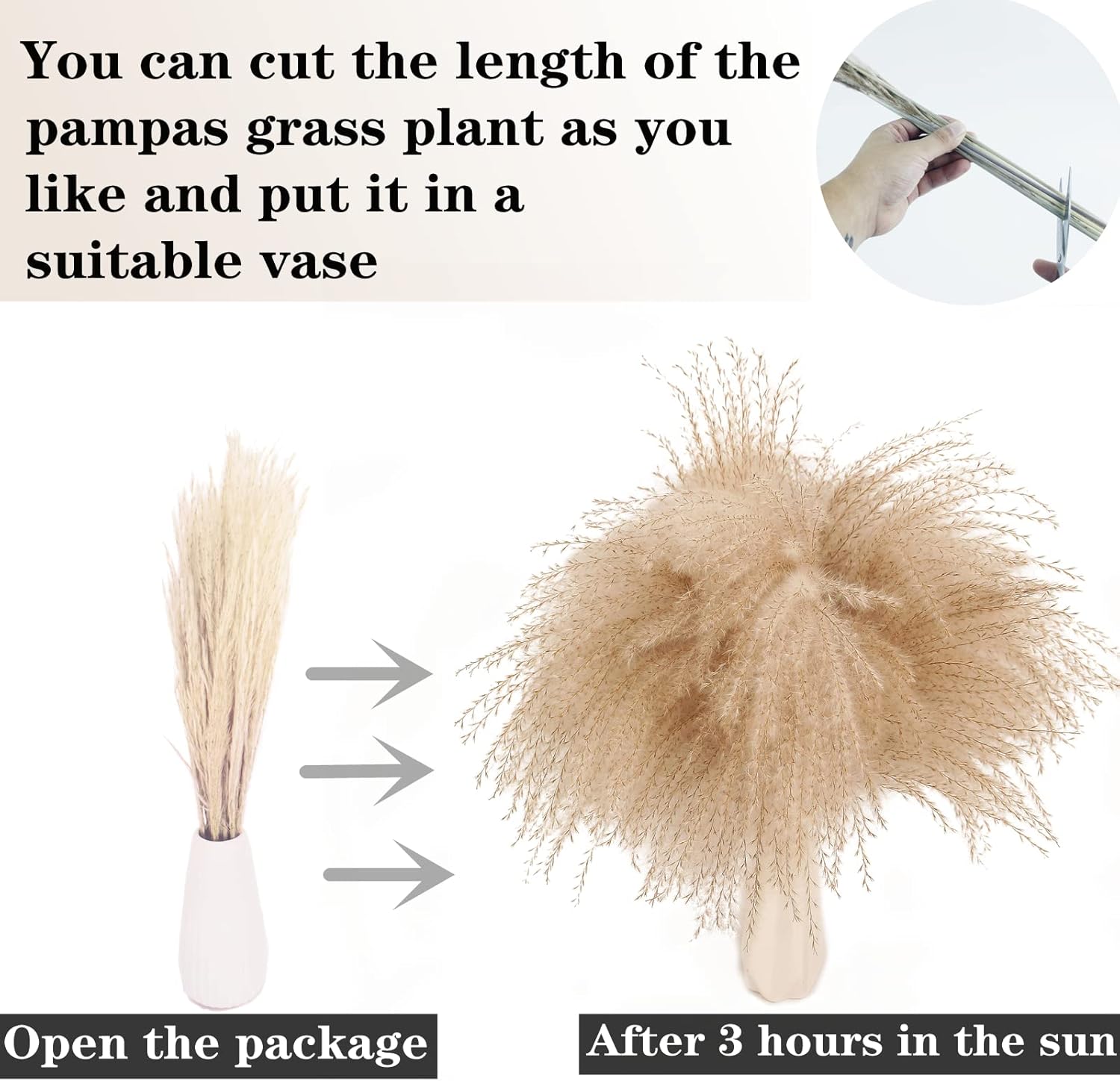 Artificial Pampas Grass Decor, 100 - Piece Boho Bunny Tail & Reed Grass Bouquet for Home & Wedding Decor S6206 - with | Sold by Uncle Wiener's Wholesale