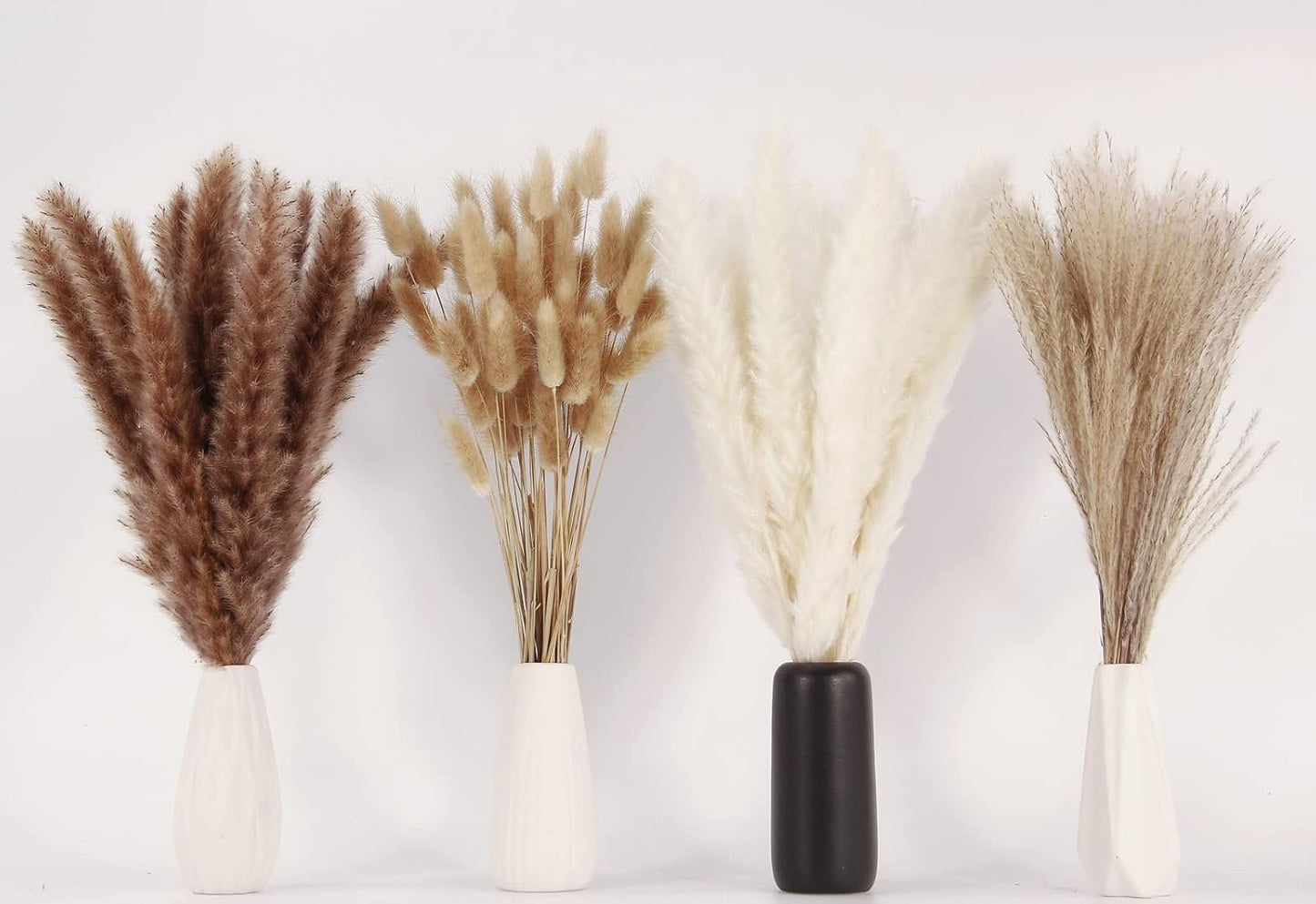 Artificial Pampas Grass Decor, 100 - Piece Boho Bunny Tail & Reed Grass Bouquet for Home & Wedding Decor S6206 - with | Sold by Uncle Wiener's Wholesale
