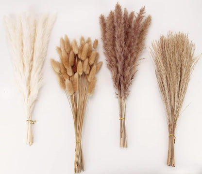Artificial Pampas Grass Decor, 100 - Piece Boho Bunny Tail & Reed Grass Bouquet for Home & Wedding Decor S6206 - with | Sold by Uncle Wiener's Wholesale