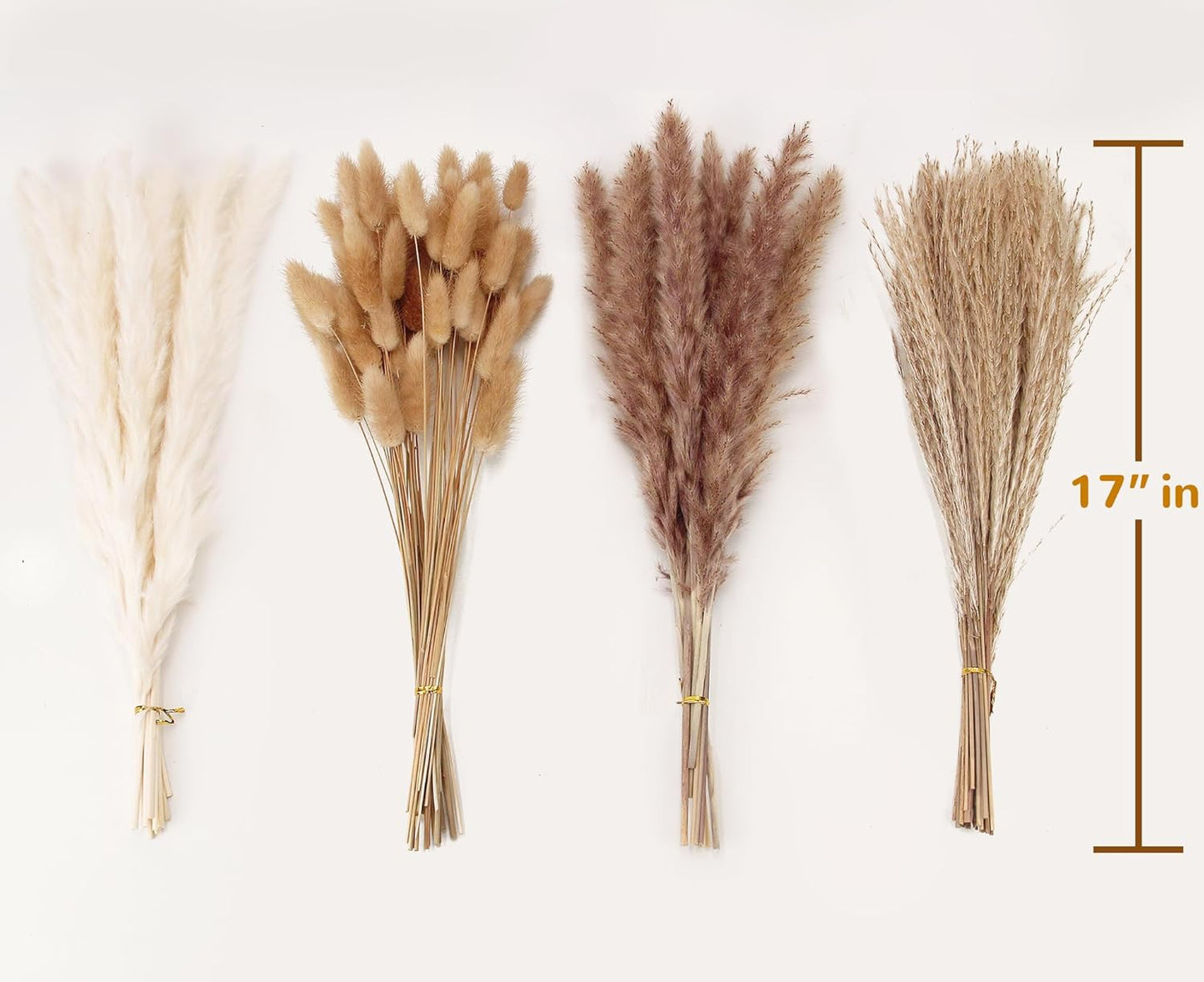 Artificial Pampas Grass Decor, 100 - Piece Boho Bunny Tail & Reed Grass Bouquet for Home & Wedding Decor S6206 - with | Sold by Uncle Wiener's Wholesale