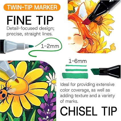 Art+soul 120-Colour Alcohol Markers Set – Dual Tip Permanent Art Markers with Fine & Broad Chisel Tips, Carrying Case & Colour Card - Toys with | Sold by Uncle Wiener's Wholesale