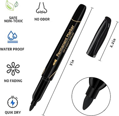 Art+soul Permanent Markers 40 Pack Black Fine Point Quick Dry Waterproof Marker Set - with | Sold by Uncle Wiener's Wholesale