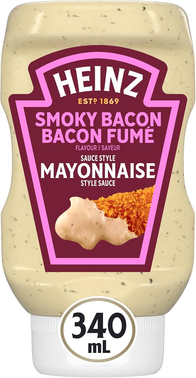Assorted Sauces & Condiments – Assorted Brands | BBQ Sauce, Dipping Sauce, Marinades & Cooking Sauces - Snack with Heinz Smoky Bacon Flavour Mayonnaise Style Sauce | Sold by Uncle Wiener's Wholesale