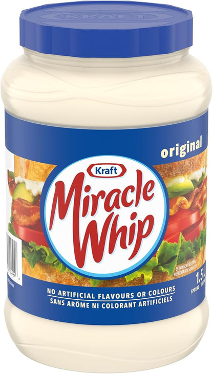 Assorted Sauces & Condiments – Assorted Brands | BBQ Sauce, Dipping Sauce, Marinades & Cooking Sauces - Snack with Miracle Whip Original Spread 1.5L | Sold by Uncle Wiener's Wholesale