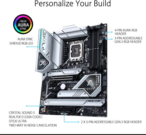 ASUS Prime Z790 - A WiFi 6E LGA 1700(Intel 14th,13th&12th) ATX Motherboard (16+1 DrMOS, PCIe 5.0,DDR5,4X M.2 Slots,2.5 Gb LAN,USB 3.2 Gen 2 Front Panel Type - C, Thunderbolt 4/USB4, DP) - with BLACK | Sold by Uncle Wiener's Wholesale