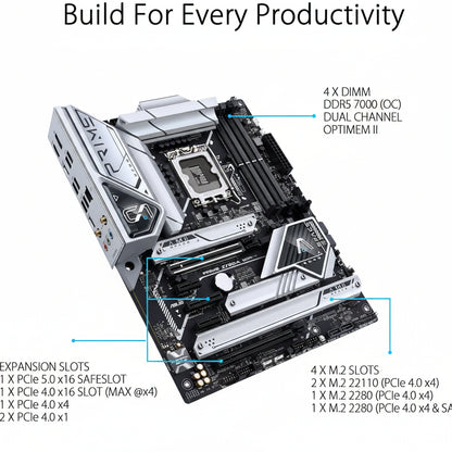 ASUS Prime Z790 - A WiFi 6E LGA 1700(Intel 14th,13th&12th) ATX Motherboard (16+1 DrMOS, PCIe 5.0,DDR5,4X M.2 Slots,2.5 Gb LAN,USB 3.2 Gen 2 Front Panel Type - C, Thunderbolt 4/USB4, DP) - with BLACK | Sold by Uncle Wiener's Wholesale