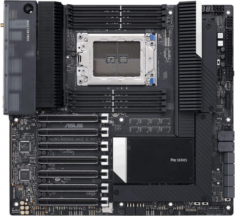 ASUS Pro WS WRX80E - SAGE SE WiFi II AMD WRX80 Ryzen™ Threadripper™ PRO Extended - ATX Workstation Motherboard - with BLACK | Sold by Uncle Wiener's Wholesale