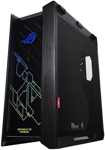 Asus ROG Strix Helios GX601 RGB Mid - Tower Computer Case for up to EATX Motherboards with USB 3.1 Front Panel, Smoked Tempered Glass, Brushed Aluminum and Steel Construction, and Four Case Fans, Black - with | Sold by Uncle Wiener's Wholesale