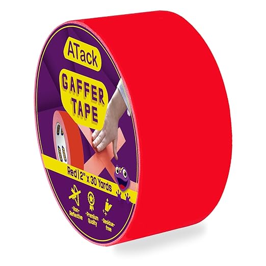 ATack & XFasten Professional Tape Collection – Mounting, Painter’s, Carpet, Gaffer & Aluminum Foil Tape Variants - with ATack Gaffer Tape – Red | Sold by Uncle Wiener's Wholesale