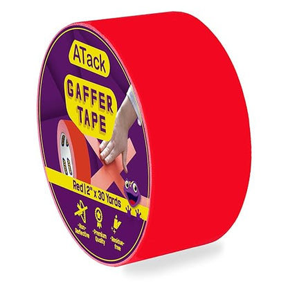 ATack & XFasten Professional Tape Collection – Mounting, Painter’s, Carpet, Gaffer & Aluminum Foil Tape Variants - with ATack Gaffer Tape – Red | Sold by Uncle Wiener's Wholesale