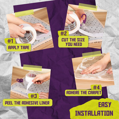 ATack & XFasten Professional Tape Collection – Mounting, Painter’s, Carpet, Gaffer & Aluminum Foil Tape Variants - with ATack Carpet Tape for Area Rugs | Sold by Uncle Wiener's Wholesale