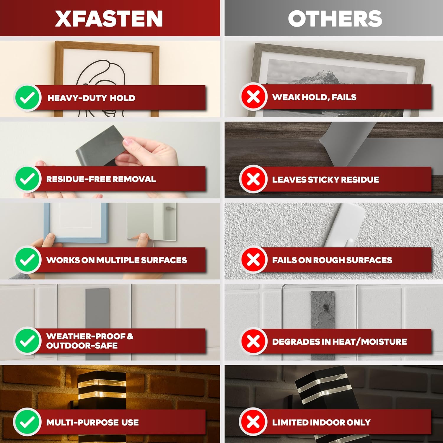 ATack & XFasten Professional Tape Collection – Mounting, Painter’s, Carpet, Gaffer & Aluminum Foil Tape Variants - with XFasten Extreme Double Sided Acrylic Mounting Tape | Sold by Uncle Wiener's Wholesale