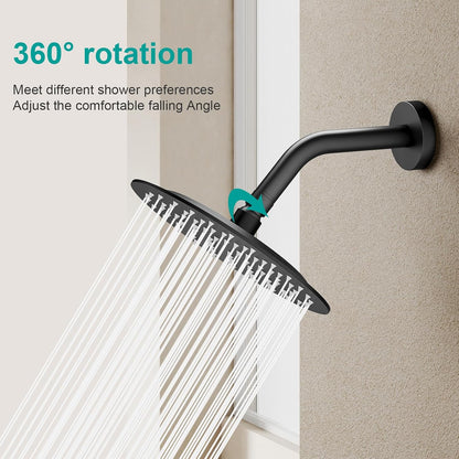 AULEEN Rainfall Shower Head – High Pressure Stainless Steel Rain Shower Head with Matte Black Finish & Easy Installation - Furniture with | Sold by Uncle Wiener's Wholesale
