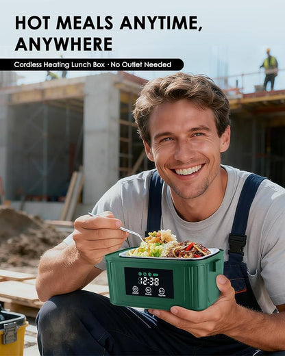 Aurevit 1.4L Cordless Electric Heated Lunch Box – Rechargeable Portable Food Warmer with Smart Meal Timer, Auto Keep Warm, Insulated Carry Bag & Ice Pack - Kitchen Appliances with | Sold by Uncle Wiener's Wholesale