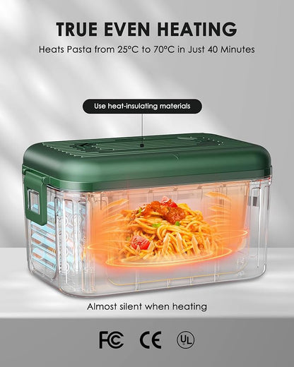 Aurevit 1.4L Cordless Electric Heated Lunch Box – Rechargeable Portable Food Warmer with Smart Meal Timer, Auto Keep Warm, Insulated Carry Bag & Ice Pack - Kitchen Appliances with | Sold by Uncle Wiener's Wholesale
