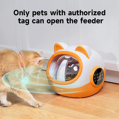 AUTENS RFID Automatic Cat Feeders, Automatic Pet Feeder for Cats and Small Dogs, for Separate Dietary Needs, Prevent Food Stealling with Light Collar Tag - with | Sold by Uncle Wiener's Wholesale