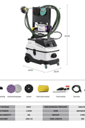 Autobody Sanding & Grinding Machine with Vacuum – Dust - Free Dry Sanding System 1226G3 – Paint & Body Repair Tool - with | Sold by Uncle Wiener's Wholesale