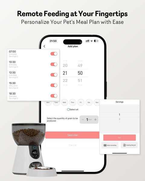 Automatic Cat Feeder with 2K Camera – 4L Smart Pet Food Dispenser (5GHz WiFi, Night Vision) - with | Sold by Uncle Wiener's Wholesale