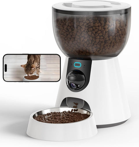 Automatic Cat Feeder with 2K Camera – 4L Smart Pet Food Dispenser (5GHz WiFi, Night Vision) - with | Sold by Uncle Wiener's Wholesale
