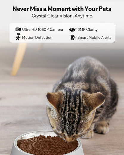 Automatic Cat Feeder with 2K Camera – 4L Smart Pet Food Dispenser (5GHz WiFi, Night Vision) - with | Sold by Uncle Wiener's Wholesale