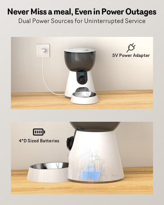 Automatic Cat Feeder with 2K Camera – 4L Smart Pet Food Dispenser (5GHz WiFi, Night Vision) - with | Sold by Uncle Wiener's Wholesale
