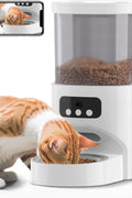 Automatic Cat Feeder with Camera and Timer,5G&2.4GHz WiFi Pet Feeder Food Dispenser with 1080P HD Video Night Vision,Smart App Dog Food Dispenser with 2 - Way Audio for Cat & Dog Single Tray - with Smart Feeder | Sold by Uncle Wiener's Wholesale