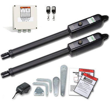 Automatic Dual Swing Gate Opener Kit 880 lb 18 ft Heavy Duty 24V EKD700 - with | Sold by Uncle Wiener's Wholesale
