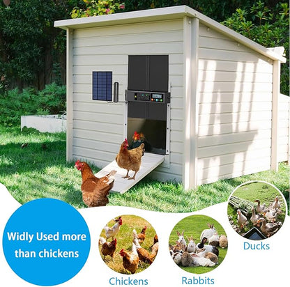 Automatic Solar Chicken Coop Door with Timer Light Sensor LCD Display Aluminum AZ3481 - with | Sold by Uncle Wiener's Wholesale