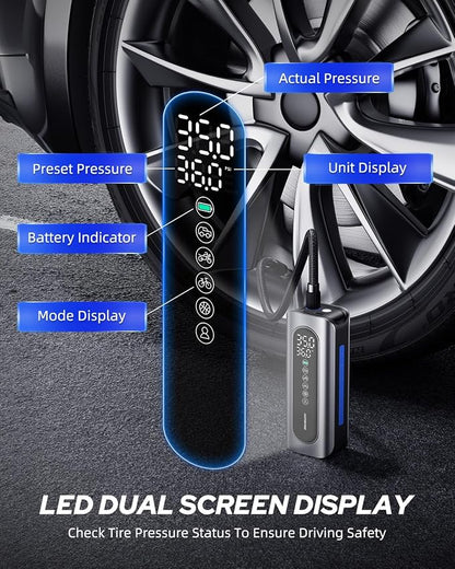 AUTOONE 150 PSI Portable Tire Inflator – 7800mAh Cordless Air Compressor with Digital Pressure Gauge, Auto Shut-Off & 12V Car Adapter - General Equipment with | Sold by Uncle Wiener's Wholesale